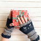 ❄️Winter Sale 60% Off🐾Cat Knitted Embroidery Fingerless Gloves