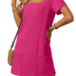 ✨Clearance Sale-50% Off👗Women's Casual Square Neck Pocket Short Sleeve Dress with Pockets