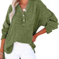 💥2025 New Fashion❤️‍🔥Womens Casual Button V Neck Long Sleeve Shirts Oversized Solid Blouses Tops
