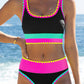 🏖️🔥LAST DAY SALE 50%OFF💃Color Contrast Patchwork Nylon Sporty 3 Piece Bikini Sets