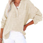 💥2025 New Fashion❤️‍🔥Womens Casual Button V Neck Long Sleeve Shirts Oversized Solid Blouses Tops