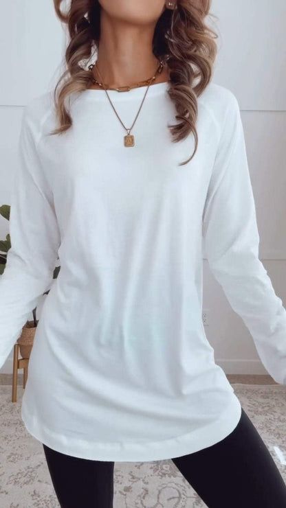 🔥Best Seller-50% OFF🎀Round Neck Casual Solid Color Top