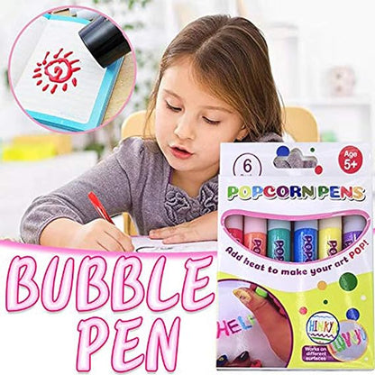 🖍️Christmas Hot Sale 50% OFF🌈Magic Puffy Bubble Pens, Heat Activated Popcorn Pens DIY 3D Art Marker for Kids Crafts