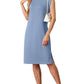 💐Summer Sale 49% OFF💙Women Round Neck Loose Split Wrinkle-Free Midi Dress with Pockets