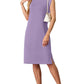 💐Summer Sale 49% OFF💙Women Round Neck Loose Split Wrinkle-Free Midi Dress with Pockets