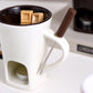 Melt Chocolate Instantly! No-Mess Ceramic Fondue Mug with Fork