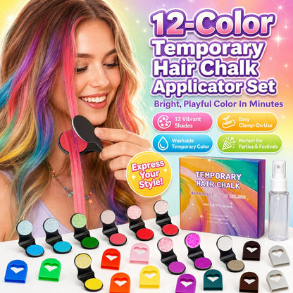 🔥Last Day 50% OFF🌈12-Color Temporary Hair Chalk Applicator Set