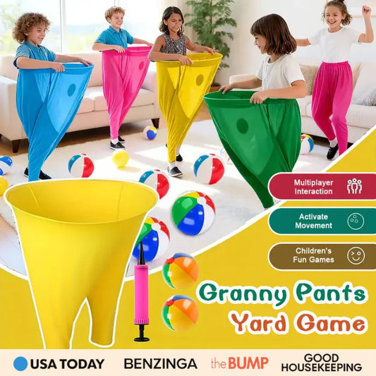 🎯50% OFF✨Granny Pants Yard Game Set, Giant Pants Outdoor Parent-child Game Set with Bouncy Ball and Pump, Large Outdoor Day Family Fun Party Toss Game