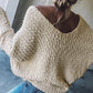 🔥2025 New Arrival-50% Off🌺Women's Plain Drop Shoulder V Neck Sweater