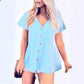 💖Last Day 50% OFF💖Women's Short Sleeve V Neck Ruffle Hem Blouse Top