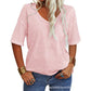 ⏰Clearance Sale-60% OFF✨Women's Solid Color V-Neck T-shirt