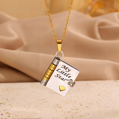 💌My Book Necklace for Daughter,Son or Lover🎁Birthday Day Gift Graduation Jewelry of Love