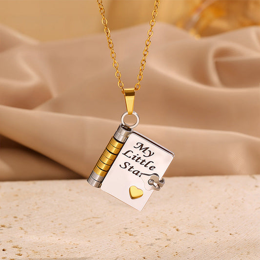 💌My Book Necklace for Daughter,Son or Lover🎁Birthday Day Gift Graduation Jewelry of Love