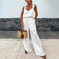 🏝️Summer Sale-50% Off💖Women's Sleeveless Wide Leg Jumpsuit