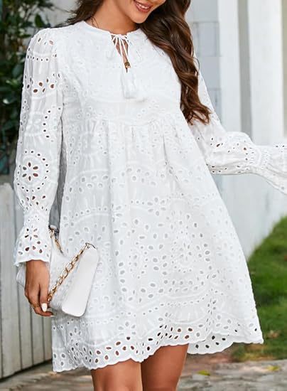 💖2025 NEW SALES🔥Women's Elegant Hollow Out Lace Ruffle Casual Mini Dress