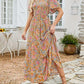 🌷Early Summer Sale-50% Off🌸2026 Summer Casual Floral Print Short Flutter Sleeve Crew Neck Smocked High Waist Flowy Maxi Dress