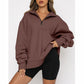 🔥Last Day Promotion-50% OFF🤩Womens Zip-Up Dropped Shoulder Sweatshirt