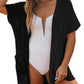 ⏰Early Autumn Sales 49% OFF🔥Women's Short Sleeve Pleated Lightweight Open Front Cardigan