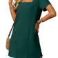 ✨Clearance Sale-50% Off👗Women's Casual Square Neck Pocket Short Sleeve Dress with Pockets