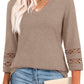 💖2025 New Style👚Women’s Solid Casual V-Neck Top with 3/4 Sleeves