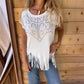 💥Last Day Special Sale 60% OFF👚Women's Solid Colour Short Sleeve T-shirt With Hot Print And Frayed Hem
