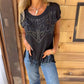 💥Last Day Special Sale 60% OFF👚Women's Solid Colour Short Sleeve T-shirt With Hot Print And Frayed Hem