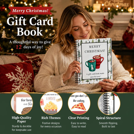 🎁70% OFF!!!-Ready for Christmas!🎅Christmas Gift Card Booklet👍DIY Spiral-Bound Christmas Gift Card Holder Book
