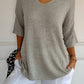 💥Clearance Sale-50% OFF🥰Women‘s Solid Color Knitted V-neck Top