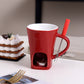 Melt Chocolate Instantly! No-Mess Ceramic Fondue Mug with Fork