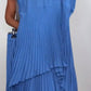 ⏳Limited Time 50% OFF🔥Laney Pleated Short Sleeve Irregular Midi Top and Elastic Waist Wide Leg Pants Set✨