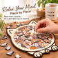 🎁60% OFF🧩135-Piece Morandi-Colored Cat Shaped Wooden Jigsaw Puzzle