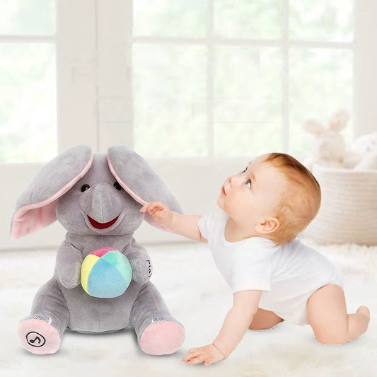 🌈Last Day 50% OFF🐘👧Cute Hide and Seek Elephant Plush Doll with Music