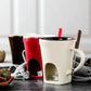Melt Chocolate Instantly! No-Mess Ceramic Fondue Mug with Fork