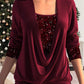 🎅Christmas Sale-50% Off🎁Sequin Loose Smocked Fake Two-Piece Top