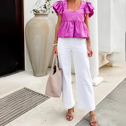 👖2025 HOT SALE-50% OFF💷Stretch Twill Cropped Wide Leg Pants