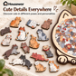 🎁60% OFF🧩135-Piece Morandi-Colored Cat Shaped Wooden Jigsaw Puzzle