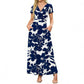 👗2026 Summer Hot Sale 50% OFF🌈Women's V neck Ankle Length Floral Print Beach Long Flowy  Maxi Dress with Pockets🎀