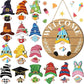 🎄✨Interchangeable Wooden Gnome Welcome Sign🌈