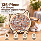 🎁60% OFF🧩135-Piece Morandi-Colored Cat Shaped Wooden Jigsaw Puzzle