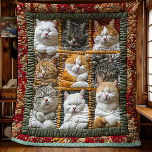 🥰2026 HOT SALE-50% OFF!!🐈Cozy 9‑Panel Sleeping Cats Blanket – Ultra‑Soft Flannel, Reversible Design, Perfect for Sofa, Bed & Travel 🌙✨