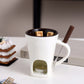Melt Chocolate Instantly! No-Mess Ceramic Fondue Mug with Fork