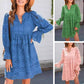💖2025 NEW SALES🔥Women's Elegant Hollow Out Lace Ruffle Casual Mini Dress