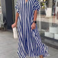 🎁✨Hot sale🔥 V-Neck Striped Maxi Dress (Free Shipping)