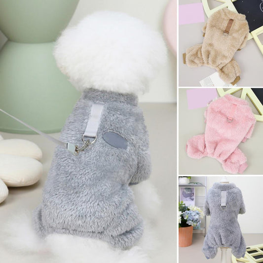 🐶Best gift for pets🔥Elastic pet fleece overall with drawstring