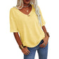 🏆Last Day 50% Off✨Women's Solid Color V-Neck T-shirt