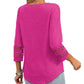 💖2025 New Style👚Women’s Solid Casual V-Neck Top with 3/4 Sleeves