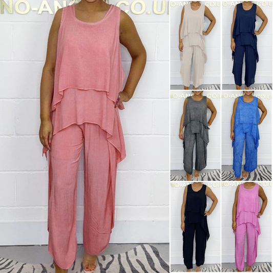 🌷Summer Specials🍃Casual Sleeveless Loose Top and Pants Suit