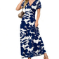 👗2026 Summer Hot Sale 50% OFF🌈Women's V neck Ankle Length Floral Print Beach Long Flowy  Maxi Dress with Pockets🎀
