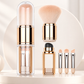 🖌️LAST DAY SALE 60% OFF !!📢Portable Retractable Makeup Brush Set Multifunctional Travel Cosmetic Tool with Powder Blush and Silicone Lip Brush