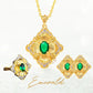 🔥 Italian Crafted Vintage Emerald Jewellery Set